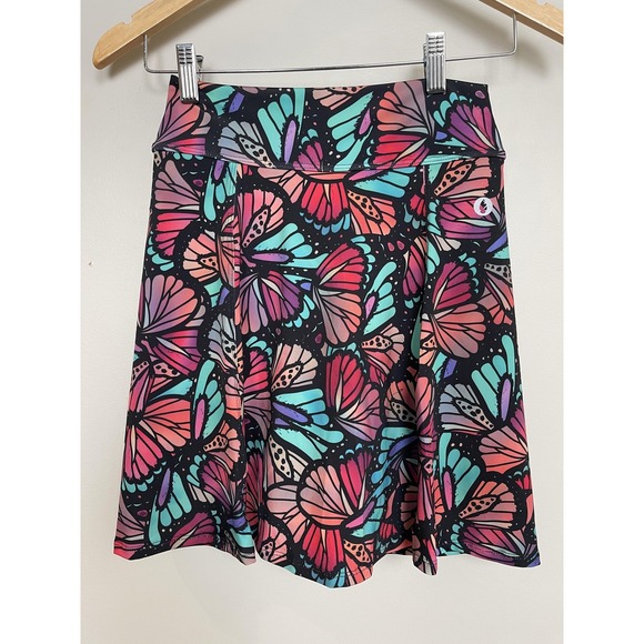 Dona Jo Skort Womens Small Black Multicolor Butterfly Print Athletic Tennis - Picture 1 of 5